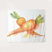 明るいオレンジ色のニンジン タペストリー (正面(横))