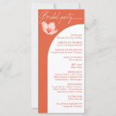 明るいオレンジ色のベローナの日没のアーチ式結婚式プログラム (裏面)