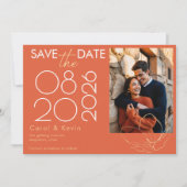 明るいオレンジ色のベローナ結婚サンセット セーブザデート (正面)