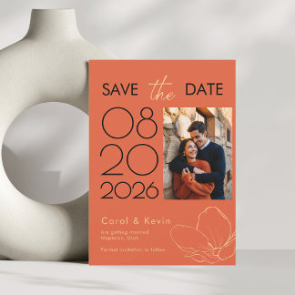 明るいオレンジ色のベローナ結婚サンセット セーブザデート