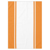 明るいオレンジ色のホワイトワイドサマーレーシングストライプ テーブルクロス (正面)
