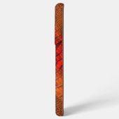 明るいオレンジ色のレザーにドラゴンをフェイク入れる SAMSUNG GALAXYケース (裏面横)