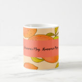 明るいオレンジ色のレモンフルーツ コーヒーマグカップ (中央)