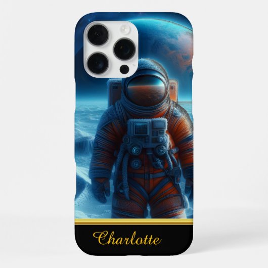 明るいオレンジ色の宇宙 iPhoneケース (裏面)