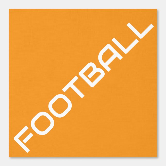 明るいオレンジ色の対角ホワイトサッカー文字 壁紙 (正面)