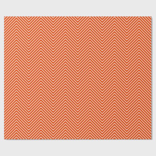明るいオレンジ色の山形の線(白) |XL| ラッピングペーパー (フラット)