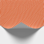 明るいオレンジ色の山形の線（白） |XL| ラッピングペーパー (角)