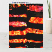 明るいオレンジ色の抽象芸術折り畳みグリーティングカード、ホット カード (裏面)