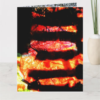 明るいオレンジ色の抽象芸術折り畳みグリーティングカード、ホット カード