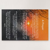 明るいオレンジ色の日没に入る暗い歩道 ジグソーパズル (横)