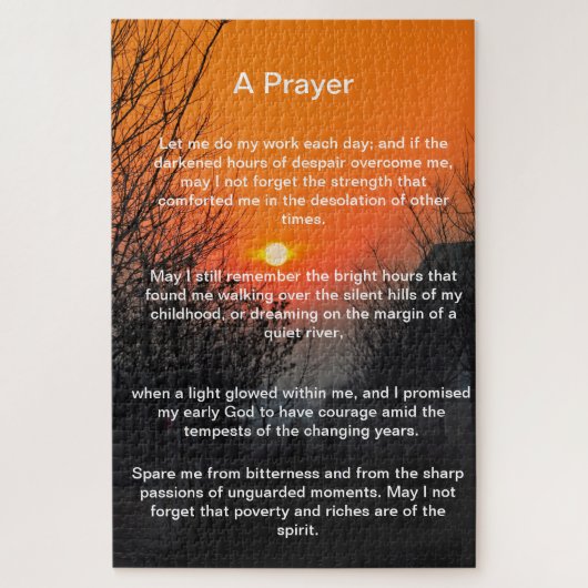 明るいオレンジ色の日没に入る暗い歩道 ジグソーパズル (縦)