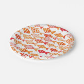 明るいオレンジ色の水彩魚のパターン ペーパープレート (アングル)