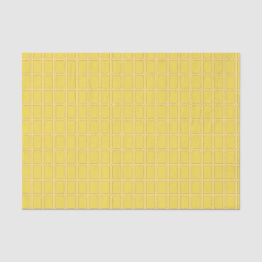 明るいオレンジ色の白い幾何学模様 薄葉紙 (正面)