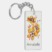 明るいオレンジ色の花 キーホルダー (正面左)