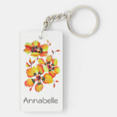 明るいオレンジ色の花 キーホルダー (裏面)