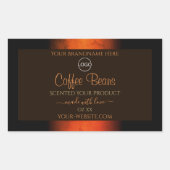 明るいオレンジ色の茶色の大理石の製品ラベルロゴ 長方形シール (正面)