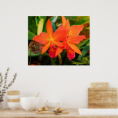 明るいオレンジ色の蘭のポスター ポスター (キッチン)