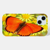 明るいオレンジ色の蝶と黄色い花 Case-Mate iPhoneケース (裏面 (横))