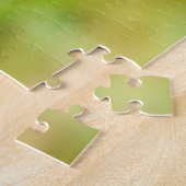 明るいオレンジ色の蝶の黄色の花 ジグソーパズル (側面)