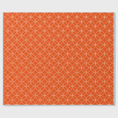 明るいオレンジ色の重なり合う円に白 ラッピングペーパー (フラット)