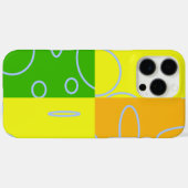 明るいオレンジ色の黄色い緑の幾何学的ループ Case-Mate iPhoneケース (裏面 (横))