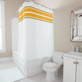 明るいオレンジ色の黄色のトップレースストライプの白の上 シャワーカーテン (インサイチュ)