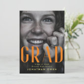 明るいオレンジ色の黄色の高校クラス 案内状 (スタンド正面)