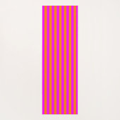 明るいオレンジ色ホットピンクストライプ色名前をカスタムする ヨガマット (裏面)