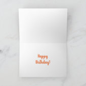 明るいオレンジ花の誕生日 カード (内部)