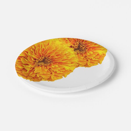 明るいオレンジ金ゴールドのマリーゴールドの紙のパーティーのプレート ペーパープレート