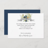 明るいオークと青結婚い花感謝していのあなた サンキューカード (正面/裏面)