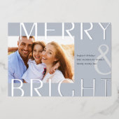 明るいオーバーレイ |フォトモダンシルバー 箔シーズンカード (正面)