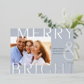 明るいオーバーレイ |フォトモダンシルバー 箔シーズンカード (立ち正面)