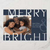 明るいオーバーレイ |フォトモダンシルバー 箔シーズンカード (正面)