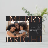 明るいオーバーレイ |写真モダンバラ金ゴールド 箔シーズンカード (立ち正面)