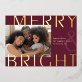 明るいオーバーレイ |写真モダン金ゴールド 箔シーズンカード (正面)