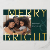 明るいオーバーレイ |写真モダン金ゴールド 箔シーズンカード (正面)