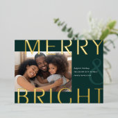 明るいオーバーレイ |写真モダン金ゴールド 箔シーズンカード (立ち正面)