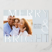 明るいオーバーレイ |写真モダン 箔シーズンカード (正面)