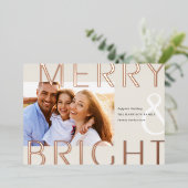 明るいオーバーレイ |写真モダン 箔シーズンカード (立ち正面)