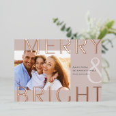 明るいオーバーレイ |写真モダン 箔シーズンカード (立ち正面)