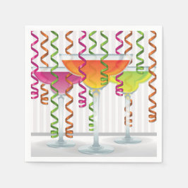 明るいカクテルとリボン スタンダードカクテルナプキン