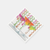 明るいカクテルとリボン スタンダードカクテルナプキン (角)