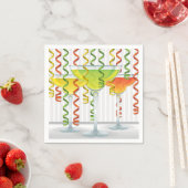 明るいカクテルとリボン スタンダードカクテルナプキン (インサイチュ)