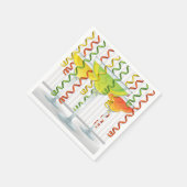 明るいカクテルとリボン スタンダードカクテルナプキン (角)