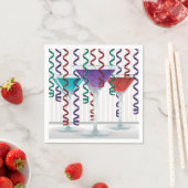 明るいカクテルとリボン スタンダードカクテルナプキン (インサイチュ)