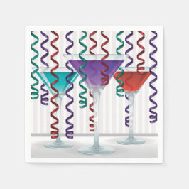 明るいカクテルとリボン スタンダードカクテルナプキン
