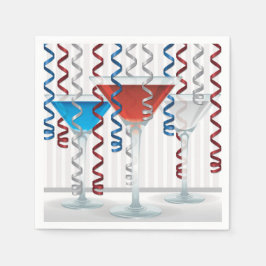 明るいカクテルとリボン スタンダードカクテルナプキン