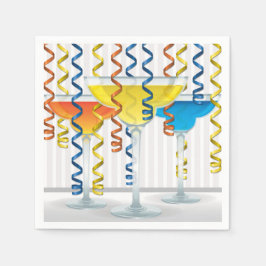 明るいカクテルとリボン スタンダードカクテルナプキン