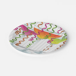 明るいカクテルとリボン ペーパープレート